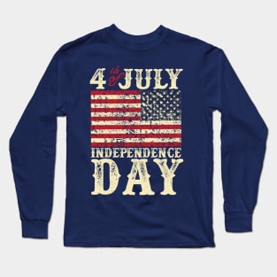 4th of July independence day shirt | American; USA; flag; America; stars and stripes; red white and blue; patriotic; Long Sleeve T-Shirt